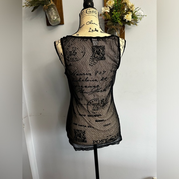 Vanity tank top mesh lace ruffle whimsical goth vampire witchy romantic fairy - Picture 5 of 10